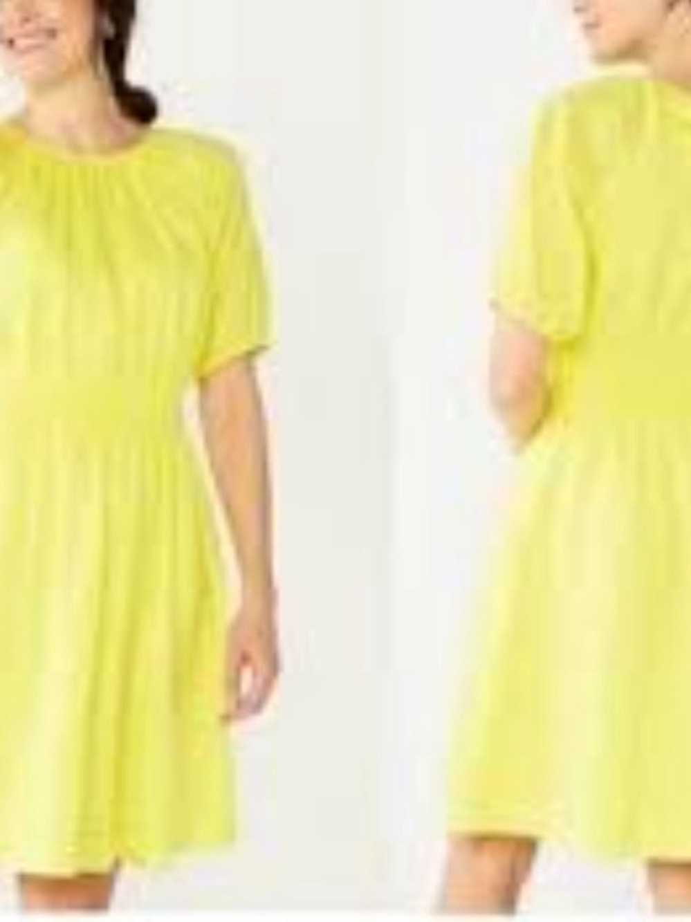 Draper James linen Lemon Short Sleeve A-Line Mini Dress